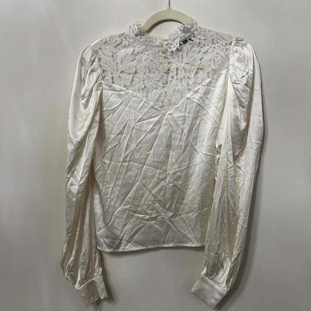 Generation Love Silk and Lace Long Sleeve Blouse